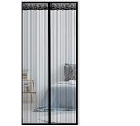 Generic Heavy Duty Magnetic Fly Curtain Automatic Closing No Drill Washable Reusable Insect Screen for Patio French Front Balcony Doors (110x230cm,Black)