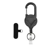 Generic Heavy-Duty Retractable Phone Keychain with Locking Carabiner, Extendable Keyring, Lanyard Holder, PP and Metal Material, Style E