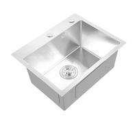 Generic Heavy Duty Topmount Stainless Steel Single Bowl Kitchen Sink 20x16x9in for Home Boat Motorhome, Spacious Bar Sink