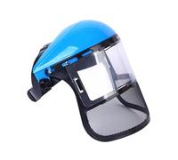 Generic Helmet, Garden Face, Metal Mesh Visor, Full Helmet, Face Cover, Ergonomic PVC Steel Mesh for Agriculture and, Blue