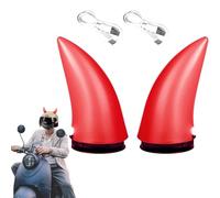 Generic Helmets Horns - Devil Horns Motorcycle Helmet | 3D Devil Horn Sticker | Car Devil Horn | Car Devil Horn LED USB Rechargeable for Car, Truck, Helmet, Motorcycle (2 ) Peel and Stick Red