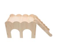 Generic Hideout Enriching Platform Ladder with Wooden for Hamster and Enclosure, Easy Assembly Small Castle Habitat Décor Daily Activity Guinea Pig and Rat Animal