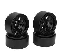 Generic High Abrasion 1.9 Inch Aluminum Alloy RC Wheel Rim Hub, Stable and Reusable Wheel Set for Axial SCX10 II III, 4 Pack RC Car Parts (Black)