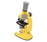 Generic High Definition Science Microscope 100X 600X 1200X for Children to Explore Nature - Complete with Specimen Box (Yellow)