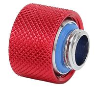 Generic High Durability Brass Tube Compression Fitting Quick Screw Fitting for Computer Components PETG/PMMA Hard Pipe 14mm OD Easy Use Electroplated 1x (Red)