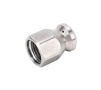 Generic High Efficiency 5000PSI Stainless Steel Jetter Nozzle for Pipe Cleaning, Hot/Cold Water Pressure Washer Nozzle for Sewer, Toilet 1 Unit (Round Head Front 1 Rear 3 Holes G1/4in)