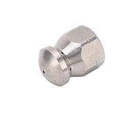 Generic High Efficiency 5000PSI Stainless Steel Jetter Nozzle for Pipe Cleaning, Hot/Cold Water Pressure Washer Nozzle for Sewer, Toilet 1 Unit (Round Head Front 1 Rear 6 Holes G3/8in)