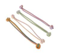 Generic High Elasticity Hair Ties 4pcs for Women Sturdy Ponytail Holders in Pink Yellow Purple Green for Thick and Curly Hair No Damage