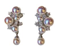 Generic High-End Pearl Earrings For Women, S925 Silver Needle, Cluster Design, Sophisticated Bridal And Daily Wear