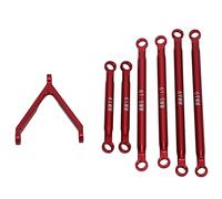 Generic High-Performance RC Car Chassis Links for 1/24 RC Crawler Upgrades Aluminum Alloy Build with 6 Connecting Rods (Red)