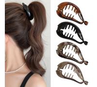 Generic High ponytail with twisted hair clip Back-of-the-head bun with hairpin Vertical hair clip(4PCS 05,7.3 * 3.4cm)