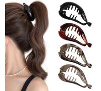 Generic High ponytail with twisted hair clip Back-of-the-head bun with hairpin Vertical hair clip(4PCS 01,7.3 * 3.4cm)
