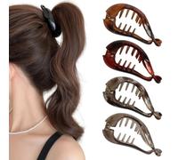 Generic High ponytail with twisted hair clip Back-of-the-head bun with hairpin Vertical hair clip(4PCS 02,7.3 * 3.4cm)