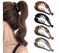 Generic High ponytail with twisted hair clip Back-of-the-head bun with hairpin Vertical hair clip(4PCS 03,7.3 * 3.4cm)