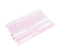Generic High Precision Sewing Measuring Ruler Set Transparent Fashion Illustration Tools for Pattern Makers 4pcs
