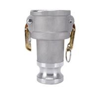 Generic High Pressure Aluminum Type DA Camlock Hose Fitting Reducer for Various Fluid Handling, Precise Threaded Connection, 2in Female Camlock X 1.5in Male Clamp Hose Connector