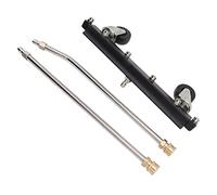 Generic High Pressure Washing Undercarriage Cleaner with 6 Nozzles 2 Extension Rods Under Car Water Brush with Swivel Wheel 4000PSI Black (Pavement Sprinkler)