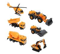 Generic High Simulation Alloy Construction Site Toy Set with 5 Cars and Plane for Children Indoor Play