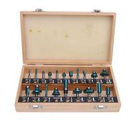 Generic High Strength Carbide Router Bit Set Stable for Wood Carving Milling Cutter - 20PCS Green (1/2 Inch Shank)
