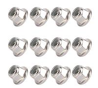 Generic High Strength RC Car 4mm Lock Nut Nylon Lining Wheel Nut for Axial SCX10 1/10, 12PCS (Silver)