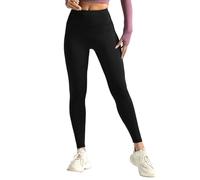 Generic High Waist Hip Lifting Leggings with Built-in Resistance Band, Black, M