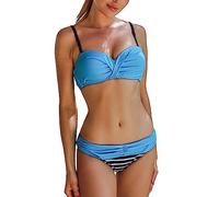 Generic High Waisted Halter Neck Bikini Set, Plus Size Bikini Top with Bottoms, Halter Neck Vintage Criss Cross Bathing Suits Sexy Bikinis Halterneck Beach Wear January Sales UK Crew