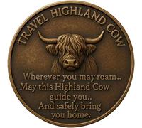 Generic Highland Cow Pattern Commemorative Challenge Coins Desk Bookshelf Ornament