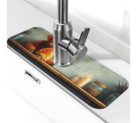 Generic Highland Cow Print Kitchen Sink Splash Guard Faucet Mat, Splash Guard Behind Faucet Drip Catcher for Kitchen Bathroom