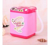 Generic Highly Simulation Electric Make Up Brush Washing Machine, One-Button Operation, Powered By 2 AA Batteries, Rose Red Color, Compact Size (Pink)