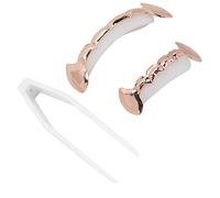 Generic Hip Hop False Teeth Set Unfading Copper Teeth Brace for Halloween Festival, Reusable Decoration for Hip Hop Fashion Shows (Rose Gold)