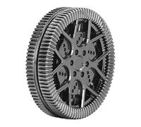 Generic Hollow Hub Pattern Magnetic Push Slider Anxiety Stress Relief Coin Toy for Home, Office, Travel 1.6 X 1.6 X 0.4in (Silver Black)