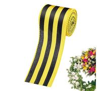 Generic Honey Bee Ribbon, Bumble Bees Craft Wrapping Ribbon with Wired Edge, Bee Fabric Burlap Yellow Polka Dot World Bee Day Ribbons for Hair Bows, Sewing