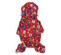 Generic Hooded Dog Raincoat Reflective Lightweight Pet Rain Jacket for All Weather Conditions 4 Legs Polyester 1x (S)