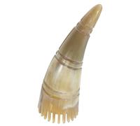 Generic Horn Scalp Massager Comb with Wide Teeth for Hair Cleaning and Dandruff Removal, Khaki Head Therapy Tool for Relaxing Scalp Massage and Effective Dirt Removal