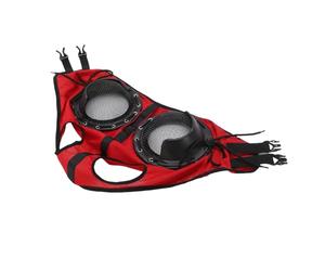 Generic Horse Eye Cover Red Lightweight Sand Proof Wind Resistant Goggles for Horse Racing Training Durable Metal PU Leather