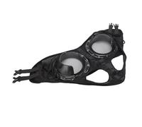 Generic Horse Eye Cover Windproof Protective Goggles for Horse Racing and Harness Use Black Mesh PU Leather Material