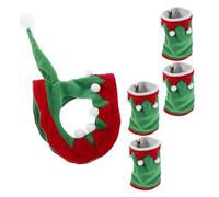 Generic Horse Riding Christmas Outfit with Breathable Leg Covers and Decorative Elf Hat for Holiday Parades and Festive Equestrian Activities