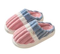 Generic Hotter Women's Spring/Summer Fuzzy Furry Red Open Toe Slip-On Slippers Size 5 UK
