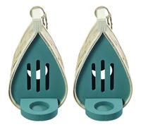 Generic Houses for Outside Butterfly Wooden, Hanging Decorations 2 Pcs, Feeders Includes, Design Elegant Teardrop, for Garden Patio and