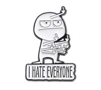 Generic I Hate Everyone Funny Brooch, Middle Finger Pin, Quirky Brooch Lapel Pin, Gag Gift