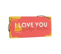 Generic I Love You Even More Than Cheese Romantic Hanging Plywood Sign (smlsgn-ds23-loveyoucheese)