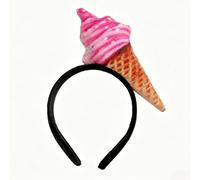 Generic Ice Cream Cone Hair Band Fun and Whimsical Headband for Parties and Photo Props Pink 2 Pcs