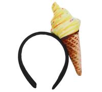 Generic Ice Cream Cone Not Easy to Leave Marks Hairband for Women, Comfortable Cloth Headband Cute Cone Shape for Makeup and Washing Face