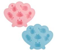 Generic Ice Cube Tray Shell with Cute Marine Life Shapes Easy to Release Ice Cube Molds for Freezer Home Kitchen Drinks Cocktail Coffee (2pcs Mix)