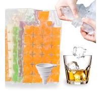 Generic Ice Cube Trays - Disposable Ice Cube Bag, BPA-Free Household Self Sealing Frozen Ice Cube Mold,Tearable Homemade Ice Cube Bag,Passion Fruit Ice Cube Bag 24-Grid (50PCS With Funnel)