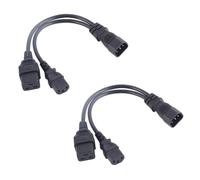 Generic IEC320 C14 to C19 C13 Power Cable Y Splitter Adapter Stylish Durable Power Extension for Home Office 0.32m 2 Pcs