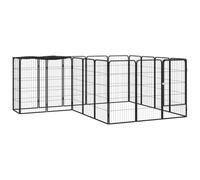 Generic Iiaky 18-Panel Dog Playpen Black 50x100 cm Powder-coated Steel-Suitable for Dogs/Puppies/Cats & Rabbits foldable ideal for Indoor/Outdoor use puppy playpen