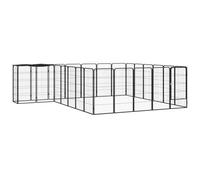 Generic Iiaky 26-Panel Dog Playpen Black 50x100 cm Powder-coated Steel-Suitable for Dogs/Puppies/Cats & Rabbits foldable ideal for Indoor/Outdoor use puppy playpen