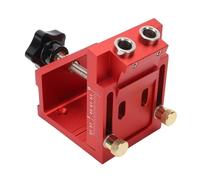 Generic Inclined Hole Drilling Positioner, Adjustable Pocket Hole Jig Kit 15 Degree Angle Aluminum Alloy for Wood Panel Joining Cabinet Doors, with Step Drill Bits Screws Plugs