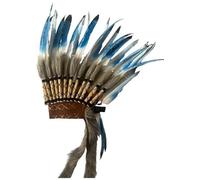 Generic Indian Chief Feather Headdress Headband Costume Decoration For Fancy Dress Party Cosplay Dance Show - Blue - One Size Fits Most